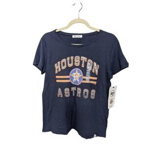47 Brand Houston Astros Short Sleeve T Shirt Blue Womens Size Medium Blue New